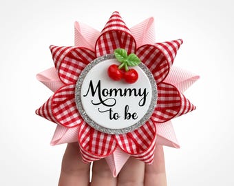 Sweet Cherry on Top Baby Shower Theme Party Favor Pins