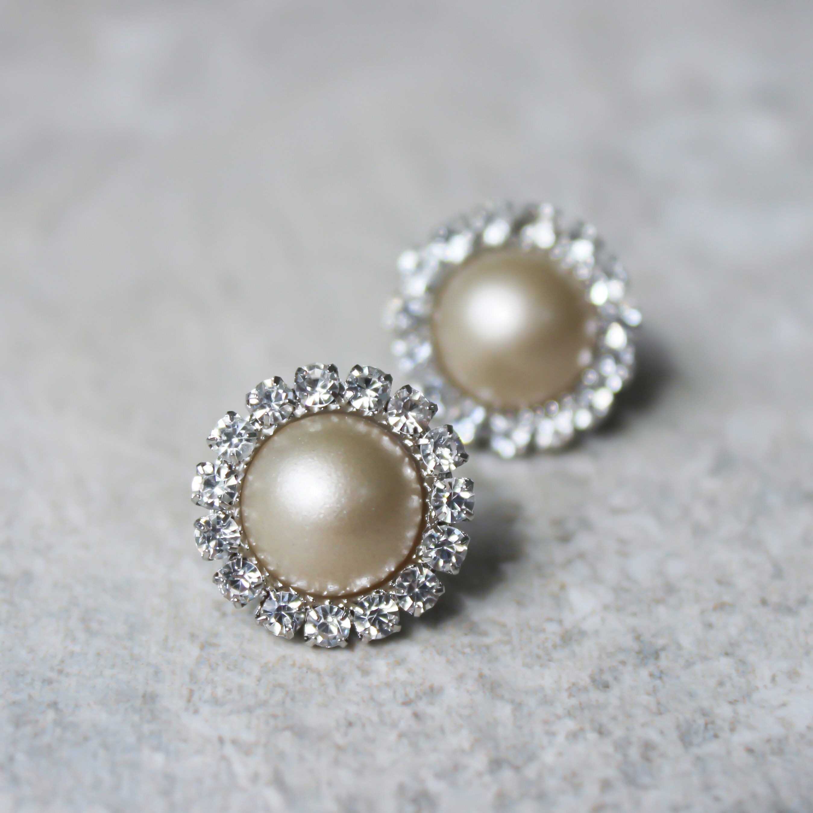 Champagne Pearl Earrings Champagne Pearl Bridesmaid Earrings | Etsy