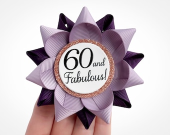 60th Birthday Party Pin | 60 and Fabulous Theme Decorations