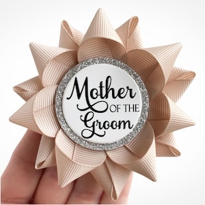 Mother of the Groom Beige Bridal Shower Corsage Pin, Mother of the Groom Flower, Mother of the Bride Flower, Shower Decorations, Tan