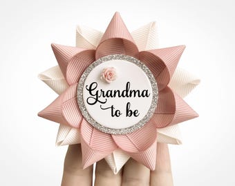 Baby in Bloom Shower Theme Pins, Personalized Party Favors with Pink Rose