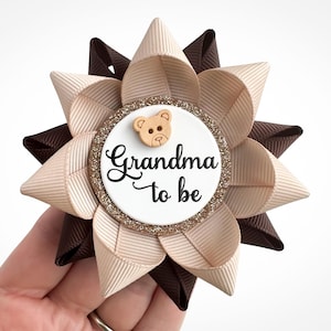Teddy Bear Baby Shower Decorations, Teddybear Theme Baby Shower Pins, Custom Party Pins, Bears Theme, Tan and Brown with Teddy Bear