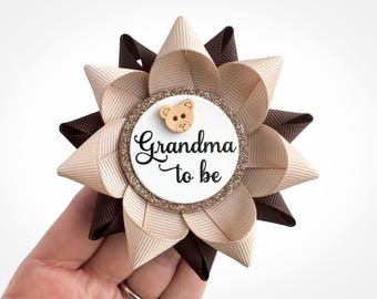 Teddy Bear Baby Shower Decorations, Teddybear Theme Baby Shower Pins, Custom Party Pins, Bears Theme, Tan and Brown with Teddy Bear