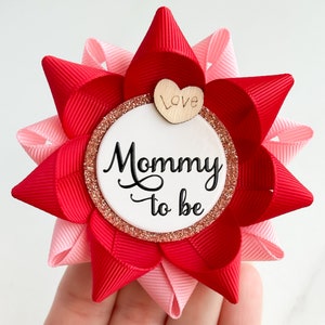 Valentine Baby Shower Theme, Heart Baby Shower Ideas Corsages for Guests, Valentines Day Baby Shower Pins, Red and Pink