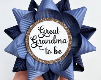 Great Grandma Pin, Grandma Gift, Baby Shower Gift, New Grandmother Gift, Pregnancy Reveal Pins, Denim Blue and Navy Blue