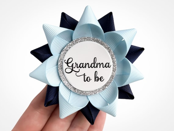 Boy Baby Shower Decorations New Grandma to be Gift, Custom Name Pins