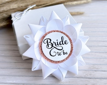 Handmade Bride to be Pin, Bridal Shower Corsage, Custom Bridal Party Gift