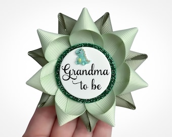 Dinosaur Baby Shower Favors, Roar Theme Personalized Pins for New Grandma and Guests