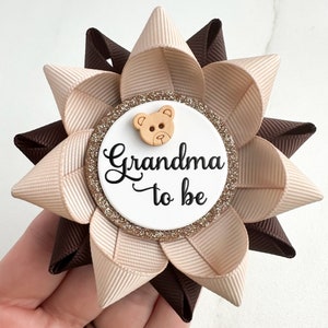 Teddy Bear Baby Shower Decorations, Teddybear Theme Baby Shower Pins, Custom Party Pins, Bears Theme, Tan and Brown with Teddy Bear image 1