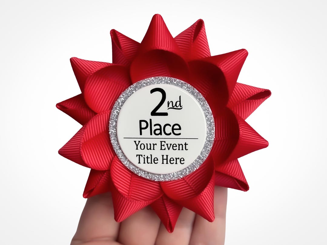 Award Ribbons, 2nd Place Ribbon With Your Personalized Event Text ...