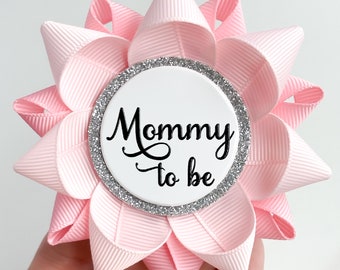 Baby Shower Corsages, Mommy to Be Pin, Grandma to Be Ribbon, Pale Pink Baby Shower Decorations, Baby Girl, New Mom, Pale Pink and Pink