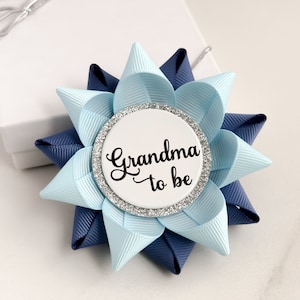 Blue Baby Shower Pins, Boy Baby Shower, Baby Boy Shower Ideas, Baby Shower Decorations, New Grandma Gift, Light Blue and Denim Blue image 4
