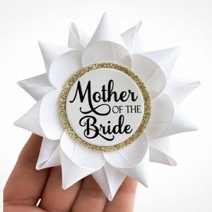Fun Express Mother Of The Bride Pin – Silver Plated, 2 Inches, Bridal Party Accessory
