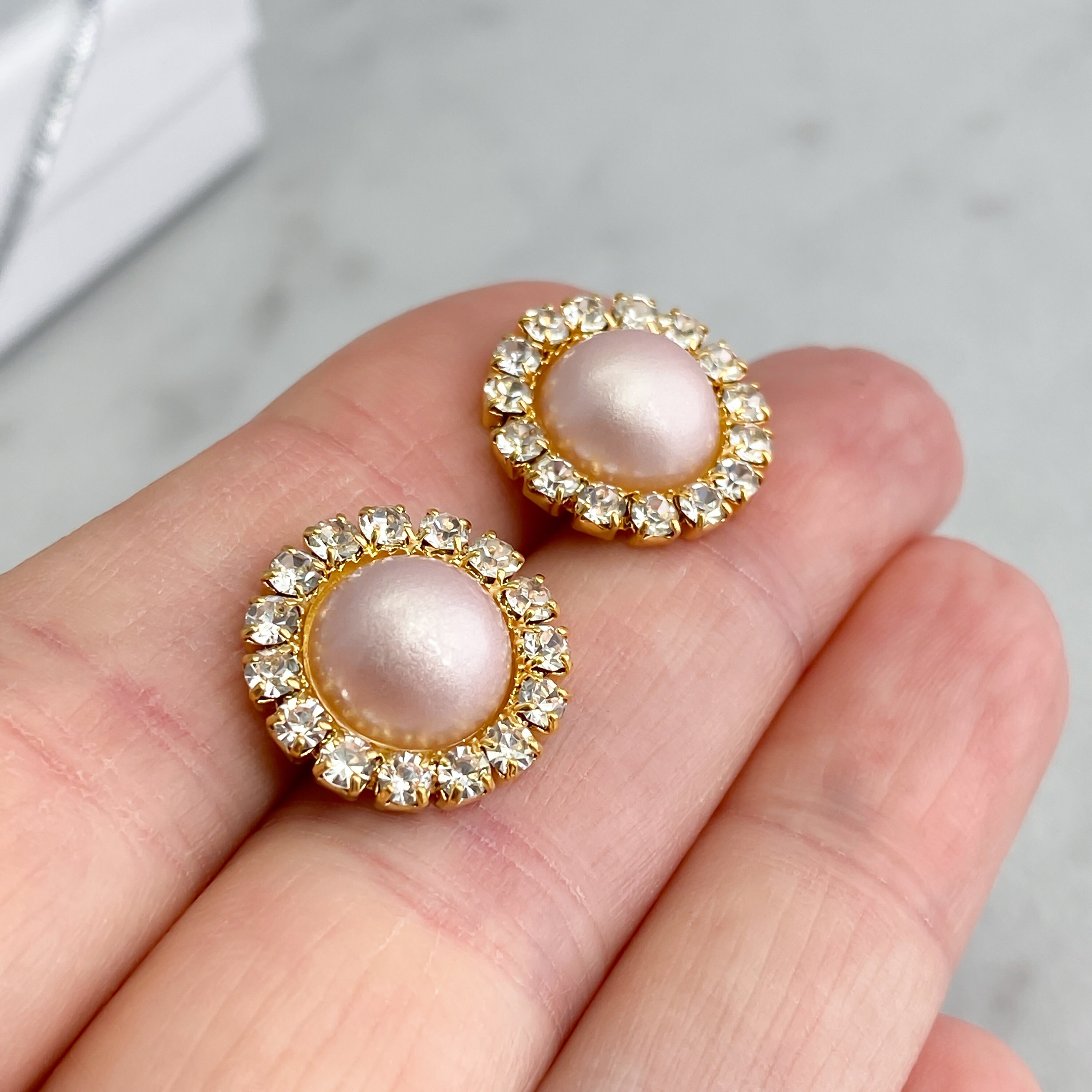 Blush Bridesmaid Earrings Blush Pearl Earrings Blush Etsy