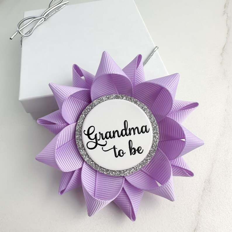 Lavender Baby Shower Decorations, Light Purple Baby Girl Shower, Grandma to Be Pin, Orchid, Lilac, Girl Baby Shower Pins, Lavender image 4