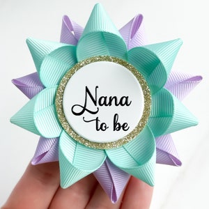 Gender Neutral Baby Shower Decorations, Boy or Girl Baby Shower Pins, Mommy to Be Gift, Pregnancy Reveal Pin, Aqua and Lavender