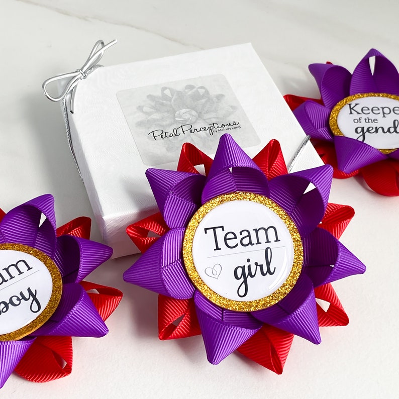 Keeper of the Gender Pin Red and Purple Gender Reveal Party Etsy