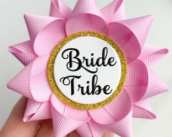 Bride Tribe Pin, Custom Bachelorette Party Favors, Bachelorette Party Gifts, Personalized Pins for Bridal Party Gift, Bubblegum