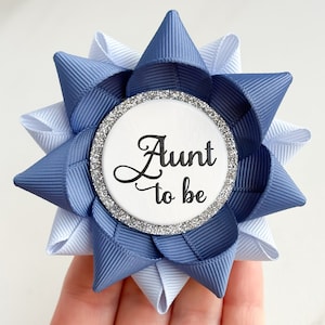 Blue Baby Shower Decorations, Mommy to Be Pin, Grandma to Be Pin, Aunt to Be Pin, Nana to Be, New Aunt Gift, Denim Blue and Ice Blue