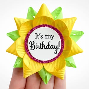 Colorful Birthday Pin, Its My Birthday Pin for Her, Bright Birthday Gift for Her, Coworker Birthday Decorations, Yellow and Neon Green