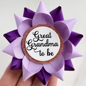 Great Grandma Gift, Great Grandma to Be Gift, Baby Shower Decorations, New Grandma Gift, Baby Shower Corsages, Lavender and Purple