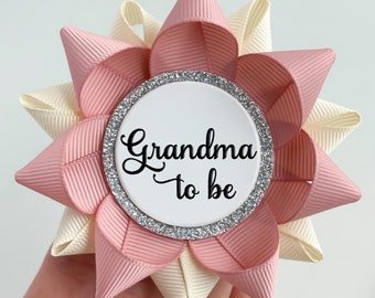Grand-mère à épingler, nouveau cadeau de grand-mère, Nana à être, corsage de douche de bébé, Abuelita, Abuela, Nonna, Mimi, maman à être, fard à joues et ivoire