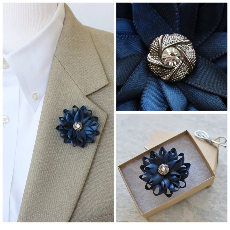 Blue Lapel Flower for Men Mens Lapel Flower Mens Flower Etsy