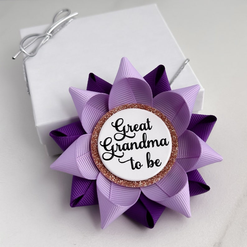 Great Grandma Gift, Great Grandma to Be Gift, Baby Shower Decorations, New Grandma Gift, Baby Shower Corsages, Lavender and Purple image 3