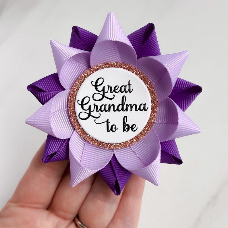 Great Grandma Gift, Great Grandma to Be Gift, Baby Shower Decorations, New Grandma Gift, Baby Shower Corsages, Lavender and Purple image 2