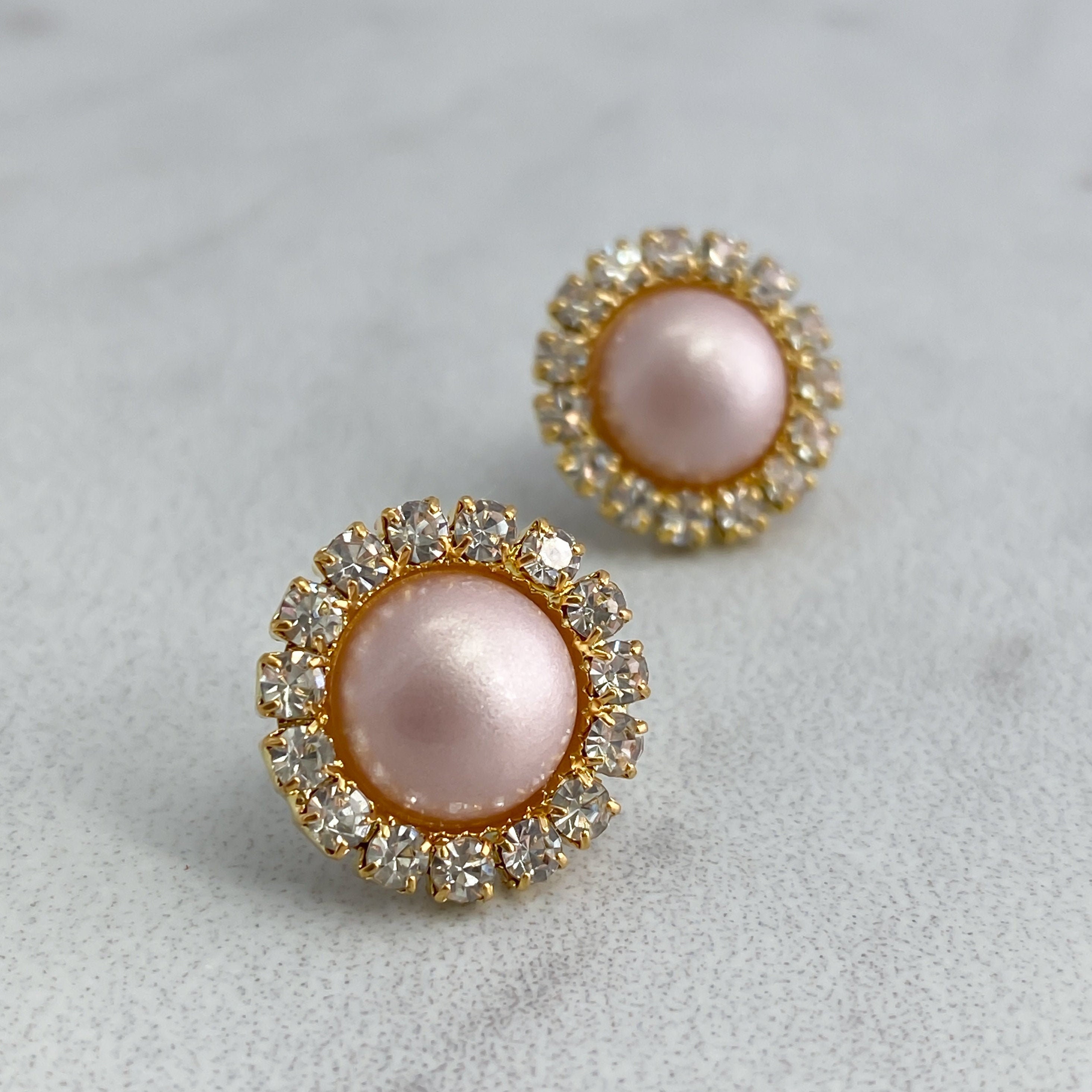 Blush Bridesmaid Earrings Blush Pearl Earrings Blush Etsy