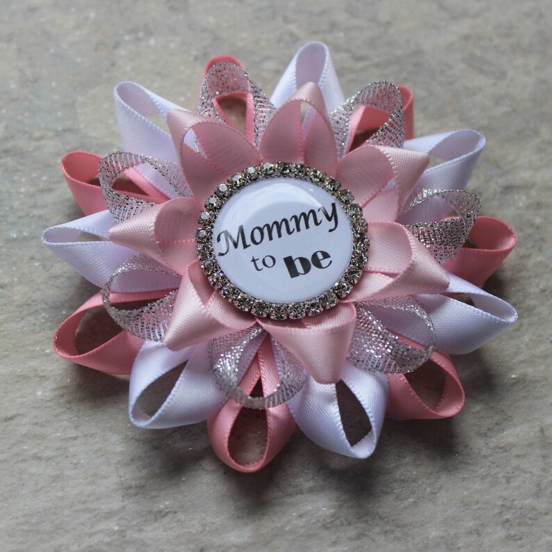 Baby Shower Corsages Mommy to Be Pin Grandma to Be Ribbon Etsy