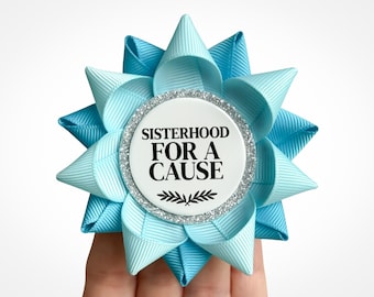 Gift for Sorority Fundraiser Event, Sisterhood for a Cause Pin, Advocacy Awareness, Volunteer Gifts, Charity Keepsake, Aqua Blue, Turquoise