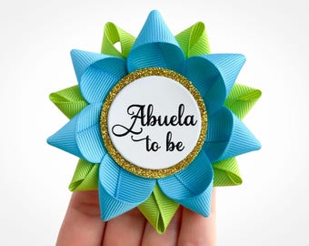 Fiesta Baby Shower Favors, Abuela to Be Pin Gift, Turquoise and Apple Green