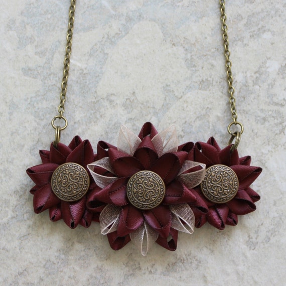 Items similar to Burgundy Necklace, Burgundy Jewelry, Burgundy Wedding