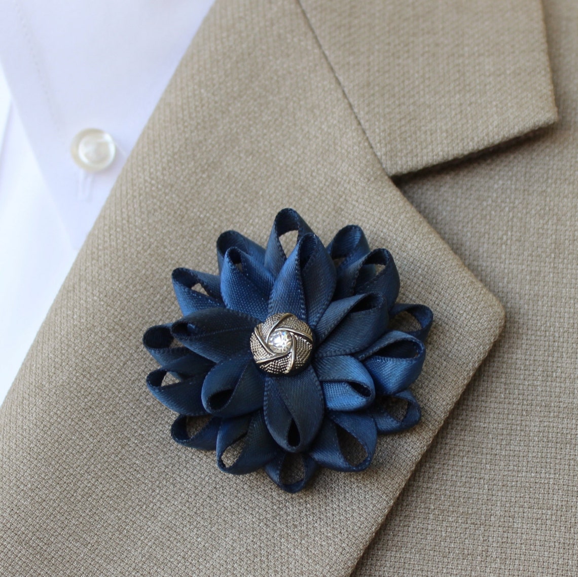 Blue Lapel Flower for Men Mens Lapel Flower Mens Flower Etsy