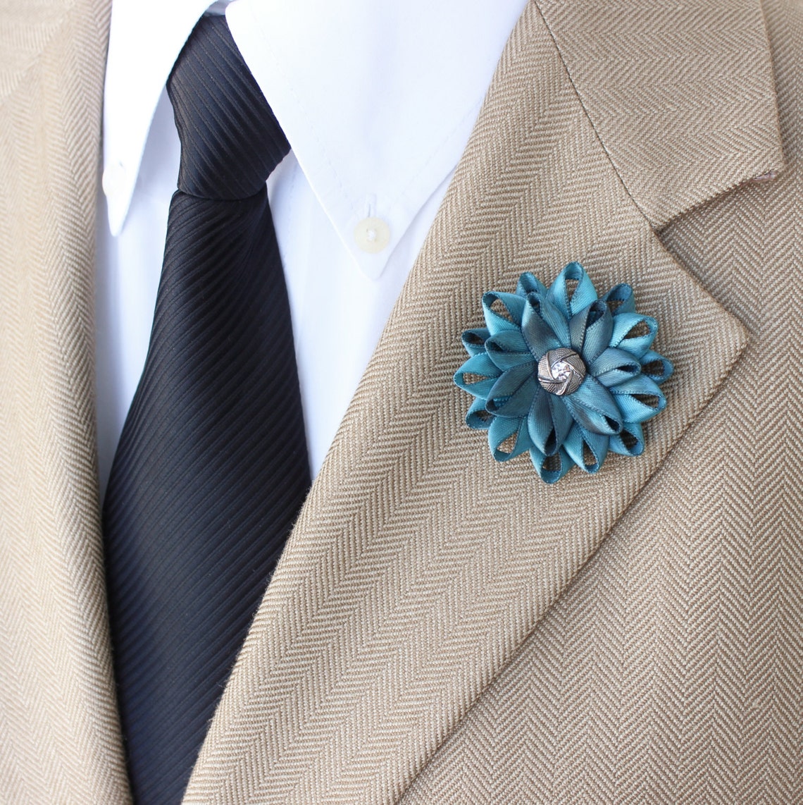 Mens Fashion Mens Lapel Flower Teal Lapel Flower for Men Etsy