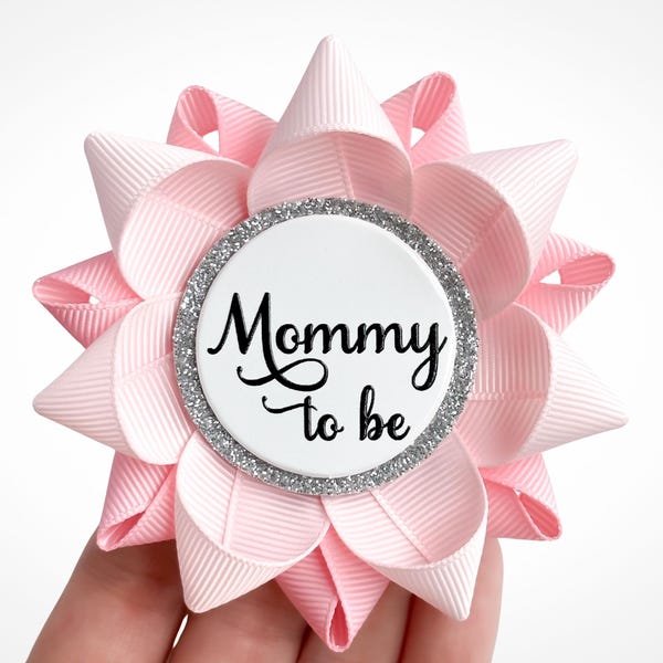 Corsages rosas para baby shower / Broche de recuerdo para la futura mamá / Cinta de recuerdo para la nueva abuela