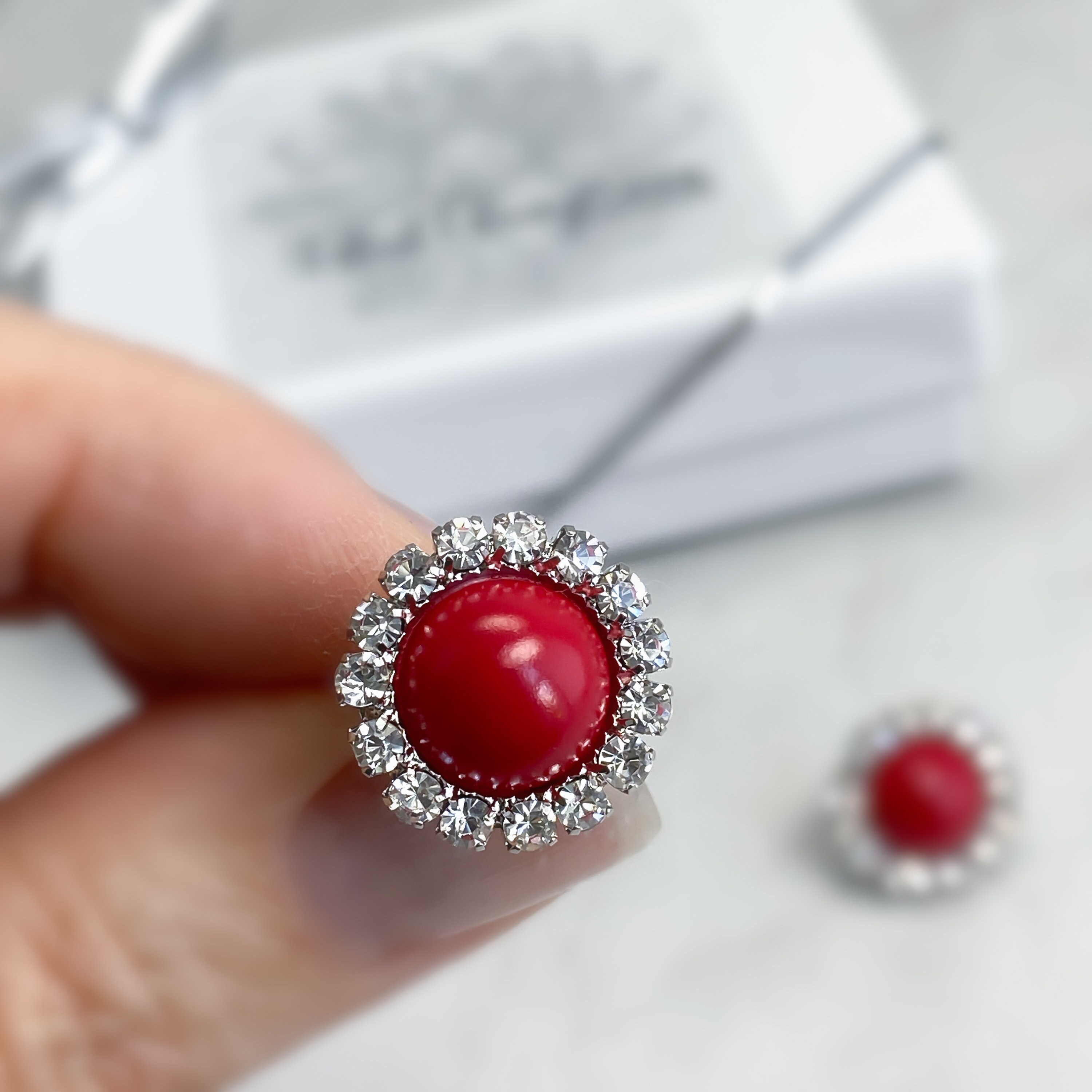 Cherry Red Earrings Ruby Red Stud Earrings for Women Red Etsy