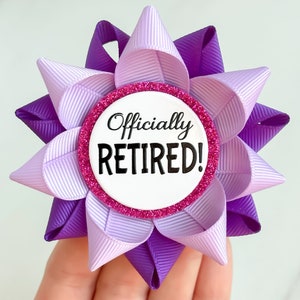 Retirement Gift for Coworker, Retirement Pin for Her, Retirement Gifts for Women, Officially Retired Pin, Lavender and Purple