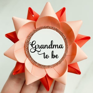 Little Cutie Baby Shower Pins, Lil Cutie Theme Baby Shower Decorations, Baby Shower Favors, Grandma to be Pin, Peach and Orange