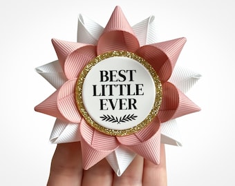 Best Little Ever Pin, Big Little Sorority Reveal Gifts, Greek Family Tree Sisterhood Keepsake, Blush and White