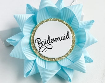 Bridesmaid Gift, Bachelorette Party Pins, Aqua Blue Bridesmaid Pin, Bridal Party Gifts, Wedding Party Gifts, Custom Names, Aqua Blue