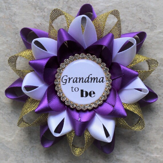 Purple And Gold Baby Shower Corsages Purple Baby Shower Etsy