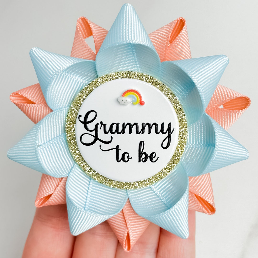 Rainbow Baby Shower Decorations Grammy to Be Pin Keepsake Etsy