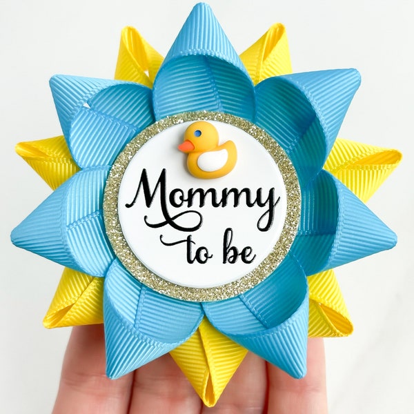 Rubber Ducky Theme Baby Shower Decorations, Rubber Duckie Baby Shower Pins, Little Duck Baby Shower, Turquoise and Yellow with Rubber Ducky