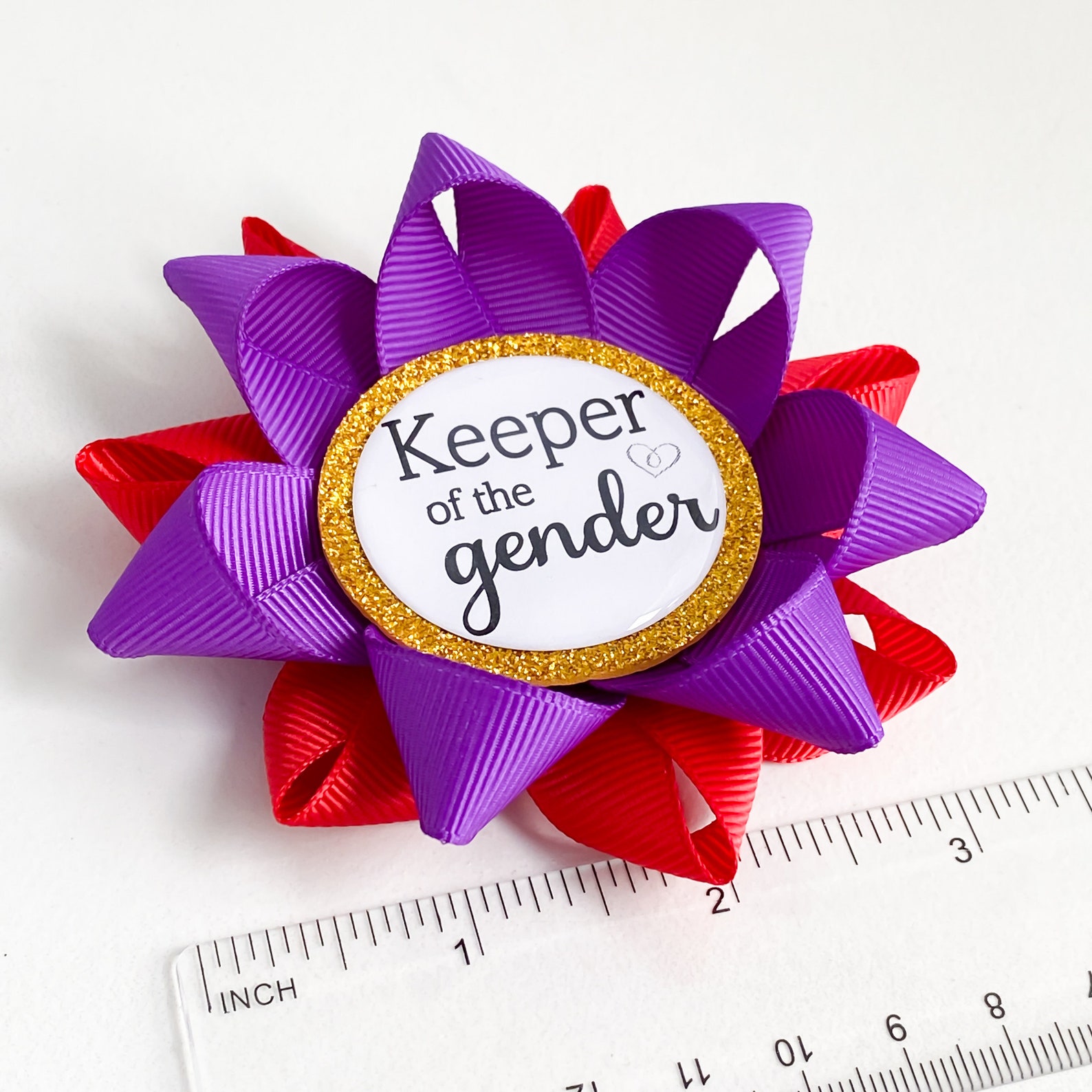 Keeper of the Gender Pin Red and Purple Gender Reveal Party Etsy