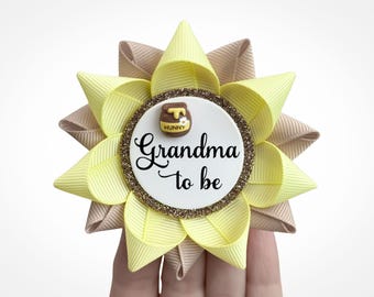 A Little Honey on the Way Baby Shower Theme Favors, Personalized Name Pins