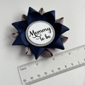 Boy Baby Shower Mommy to be Pin Gift in Navy and Gray, New Mommy Gift, New Mom Gift, Grandma Gift, Custom Baby Shower Favors, Navy and Gray image 7