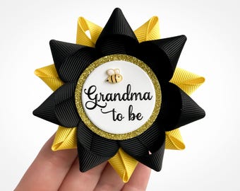 Bumble Bee Gender Reveal He or She Bee Decorations Custom Pins, Honey Bee Baby Shower Favors for Guests, Black and Yellow with Bumblebee