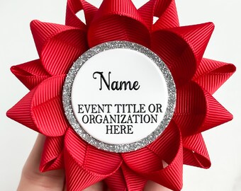 Custom Name Badge, Custom Color Event Pins, Special Event Name Badges, Corporate Party Name Pins, Holiday Event Pins, Event Gifts